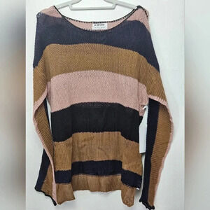 ONE TEASPOON‎ Moritz Sweater Size Large Multi Stripe Oversized Knit NWT